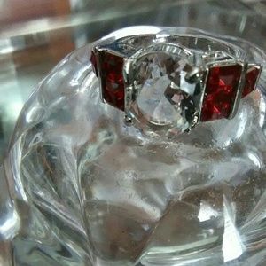 White Gold Filled Rhodium Statement Cocktail Ring